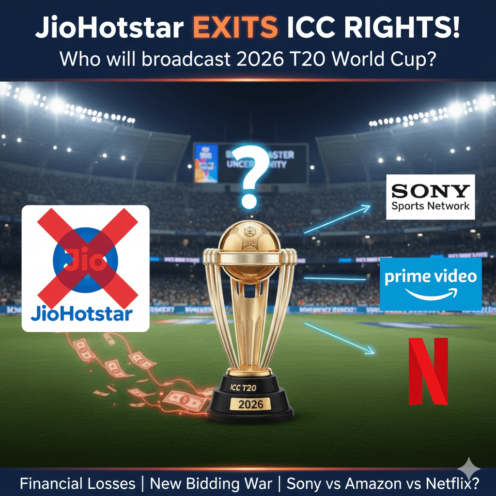 ब्रेकिंग न्यूज़: JioHotstar ने छोड़े ICC Media Rights! 2026 T20 World Cup का प्रसारण कौन करेगा?